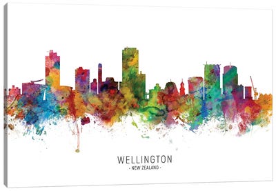 Wellington New Zealand Skyline Canvas Art Print - New Zealand Art