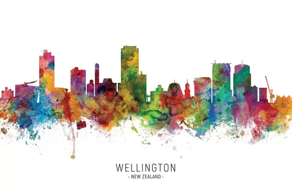 New Zealand: Wellington New Zealand Skyline by Michael Tompsett