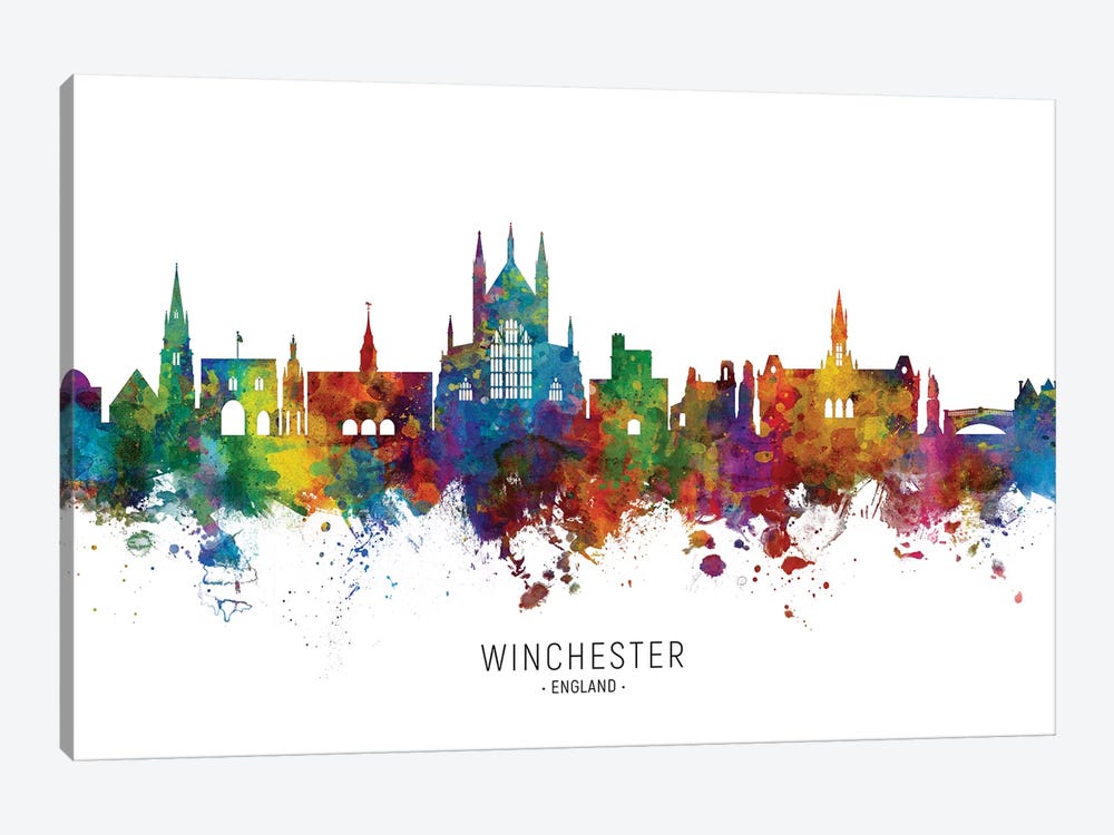 Winchester England Skyline by Michael Tompsett 1-piece Canvas Art Print