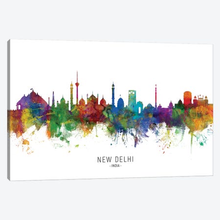 New Delhi India Skyline Canvas Print #MTO2119} by Michael Tompsett Canvas Artwork