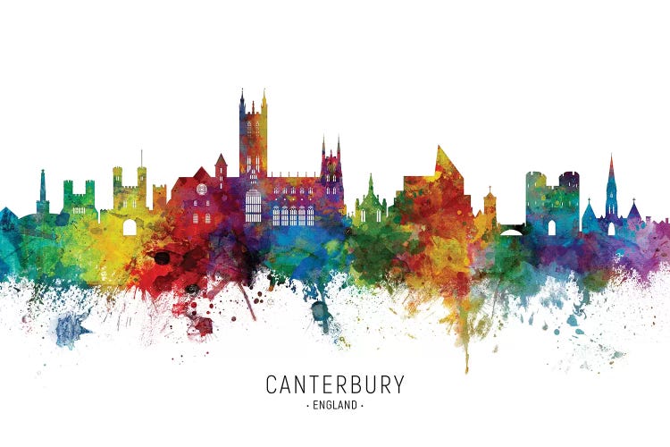 Canterbury England Skyline by Michael Tompsett wall art