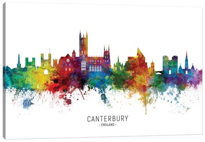 Canterbury England Skyline Canvas Art Print