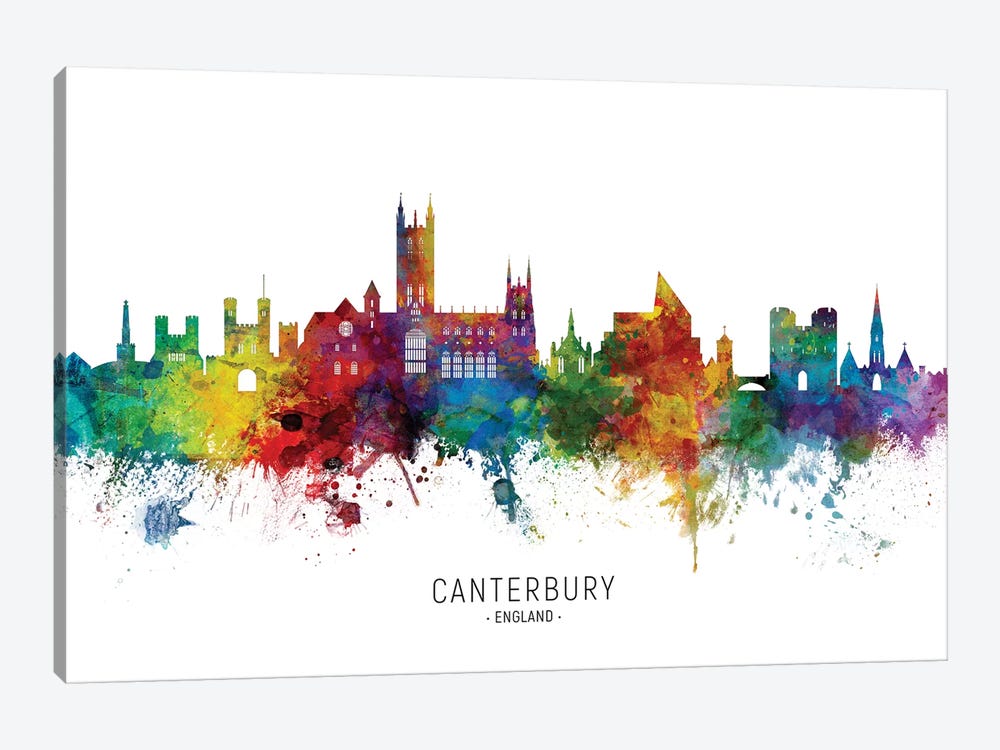 Canterbury England Skyline by Michael Tompsett 1-piece Canvas Art