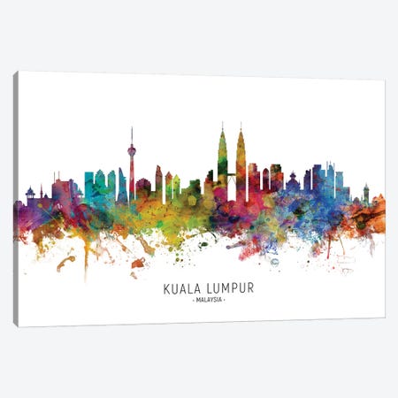 Kuala Lumpur Malaysia Skyline Canvas Print #MTO2121} by Michael Tompsett Canvas Art Print