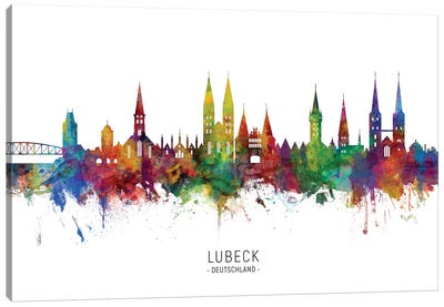 Lubeck Deutschland Skyline Canvas Art Print
