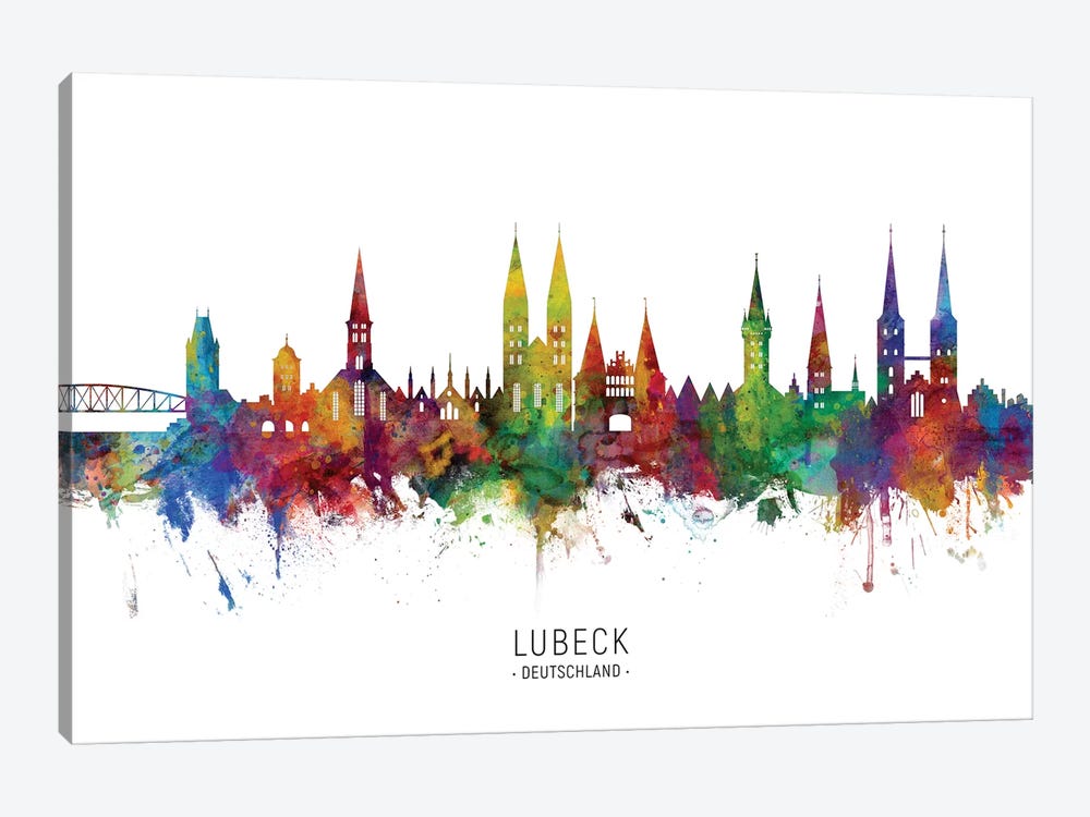 Lubeck Deutschland Skyline by Michael Tompsett 1-piece Art Print