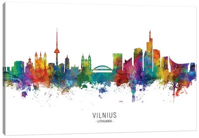 Vilnius Lithuania Skyline Canvas Art Print - Lithuania