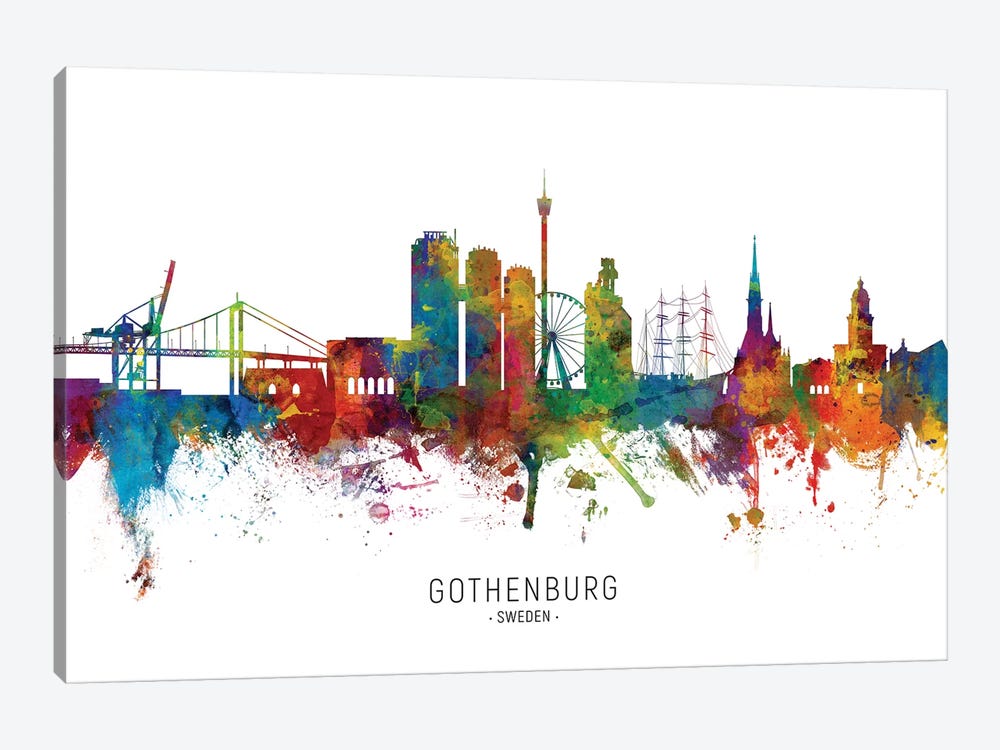 Gothenburg Sweden Skyline by Michael Tompsett 1-piece Canvas Print