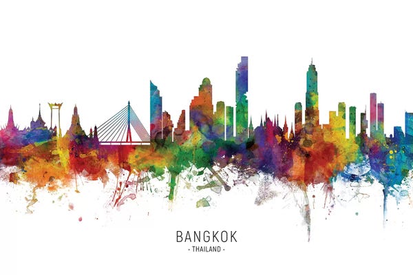 Thailand: Bangkok Thailand Skyline by Michael Tompsett