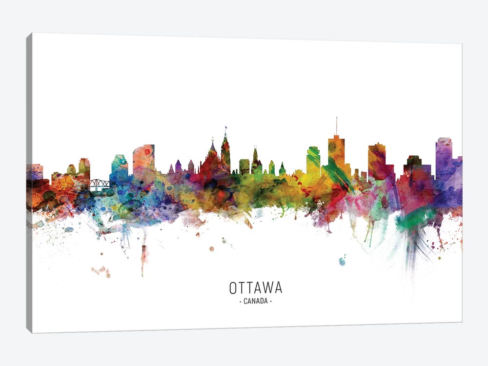 Ottawa Canada Skyline by Michael Tompsett 1-piece Art Print