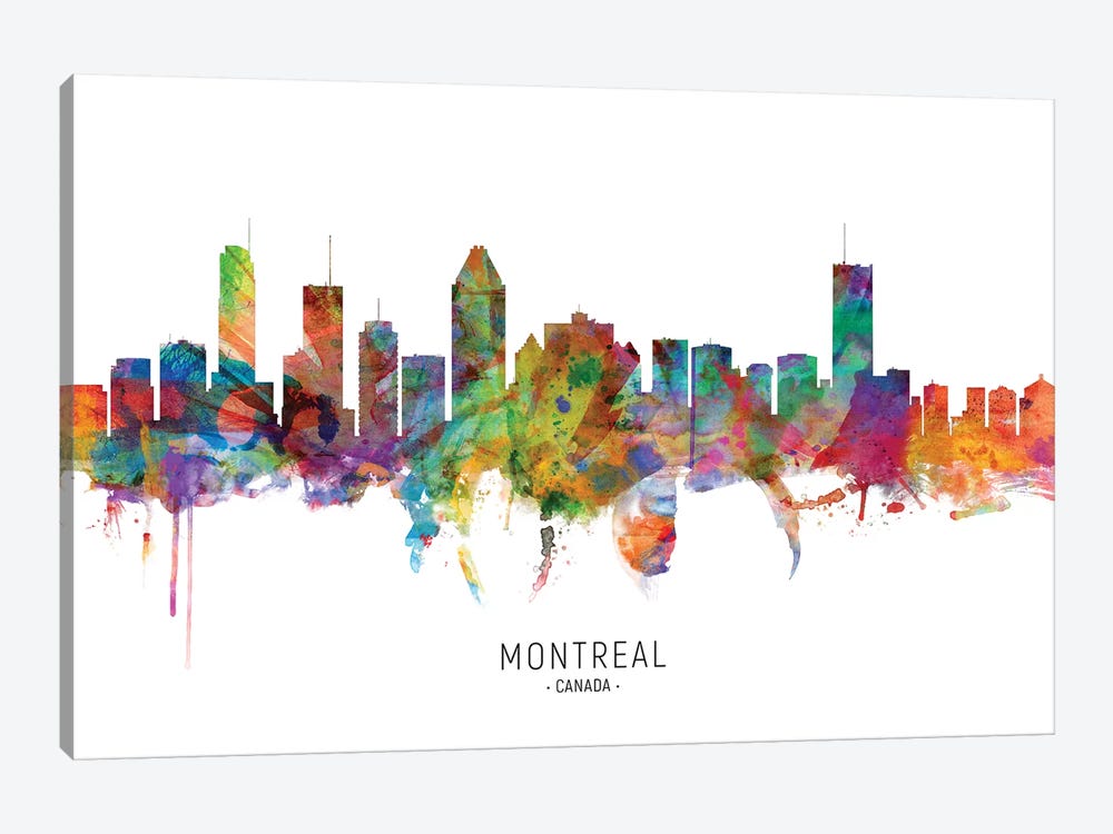 Montreal Canada Skyline by Michael Tompsett 1-piece Canvas Wall Art