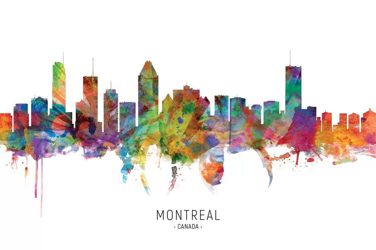 Montreal Canada Skyline by Michael Tompsett wall art