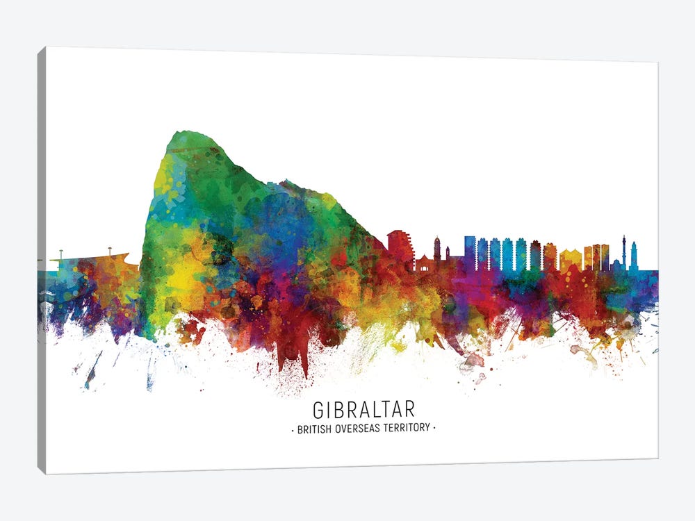 Gibraltar Skyline by Michael Tompsett 1-piece Canvas Art Print
