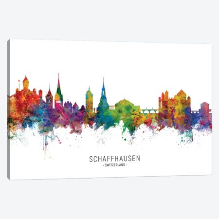 Schaffhausen Skyline Canvas Print #MTO2134} by Michael Tompsett Canvas Art Print