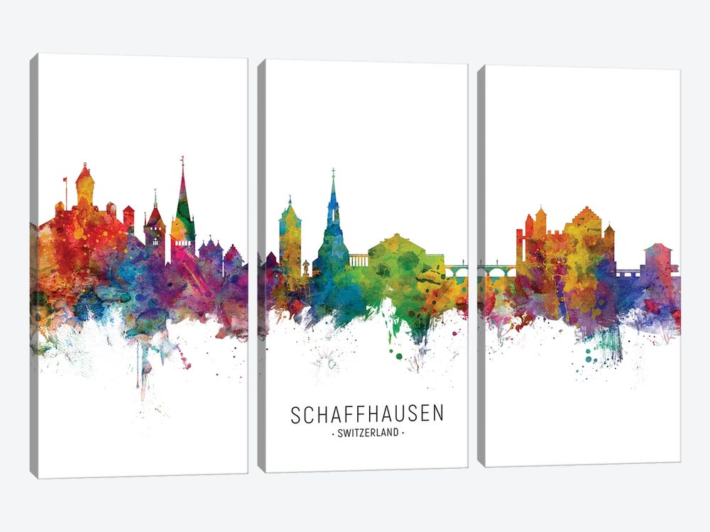 Schaffhausen Skyline by Michael Tompsett 3-piece Canvas Print