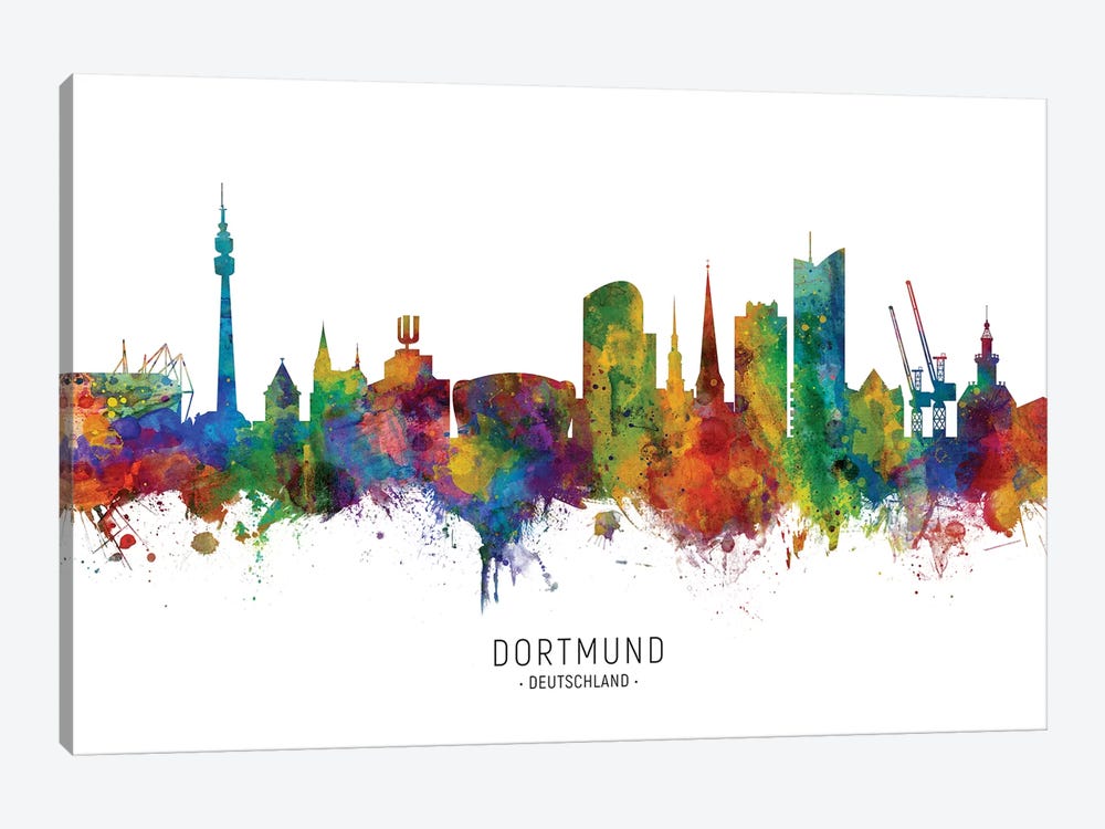 Dortmund Deutschland Skyline by Michael Tompsett 1-piece Canvas Artwork