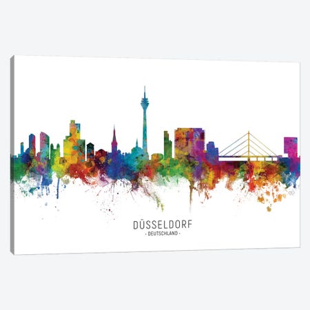 Dusseldorf Deutschland Skyline Canvas Print #MTO2136} by Michael Tompsett Art Print