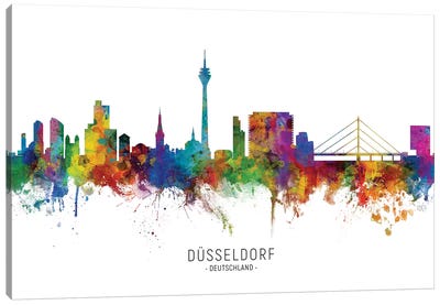 Dusseldorf Deutschland Skyline Canvas Art Print