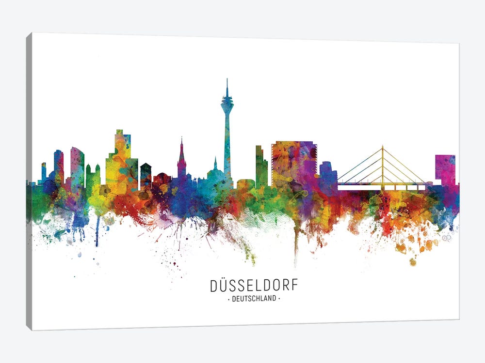 Dusseldorf Deutschland Skyline by Michael Tompsett 1-piece Canvas Art Print