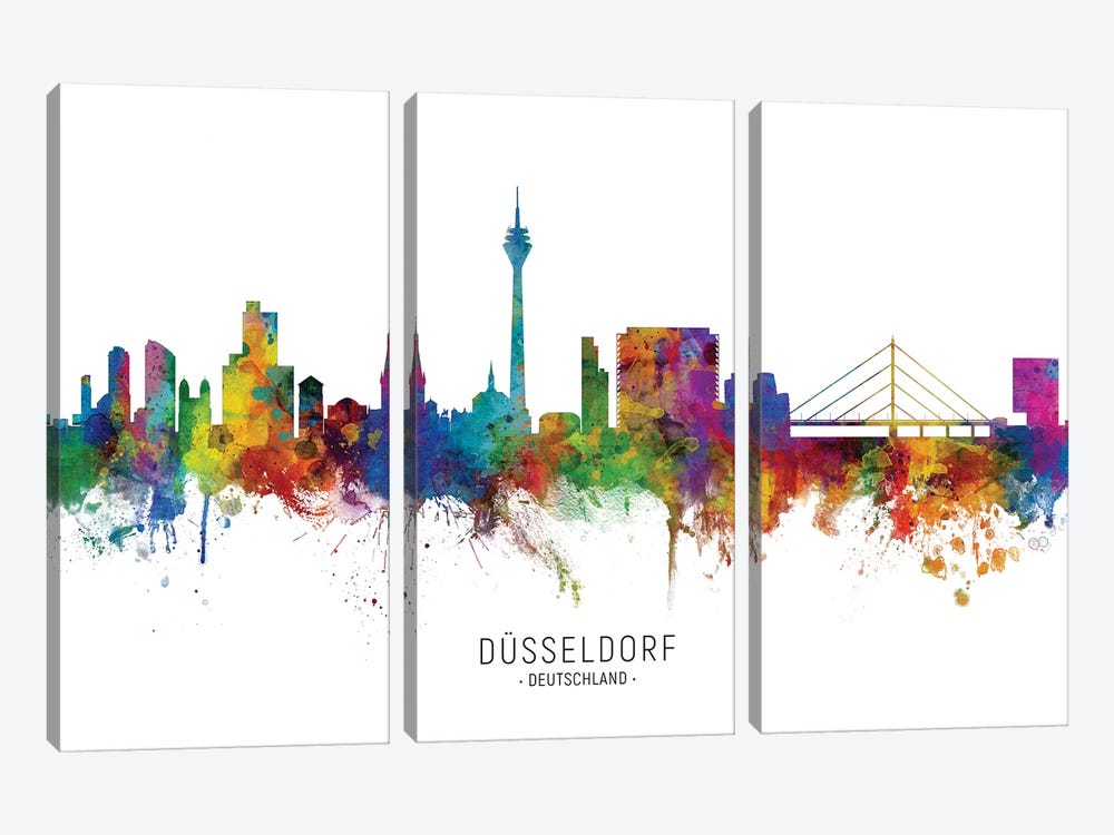 Dusseldorf Deutschland Skyline by Michael Tompsett 3-piece Art Print