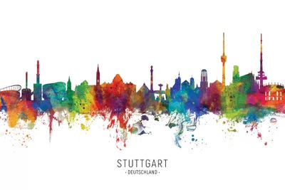 Stuttgart Deutschland Skyline by Michael Tompsett canvas print
