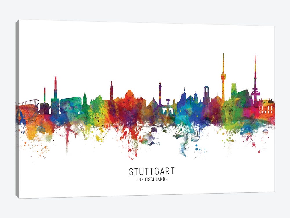 Stuttgart Deutschland Skyline by Michael Tompsett 1-piece Canvas Art