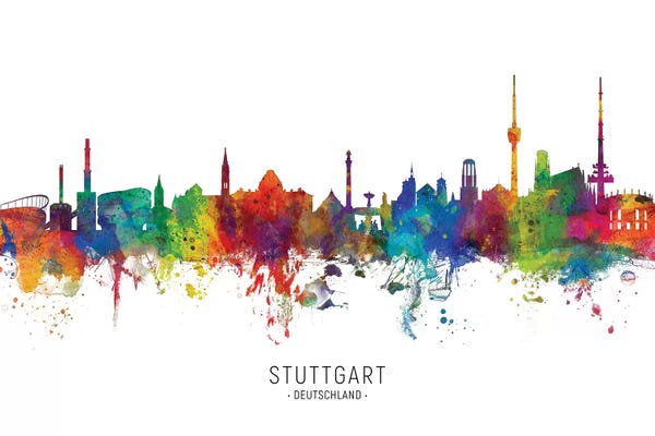 Stuttgart: Stuttgart Deutschland Skyline by Michael Tompsett