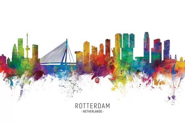 Rotterdam: Rotterdam Netherlands Skyline by Michael Tompsett