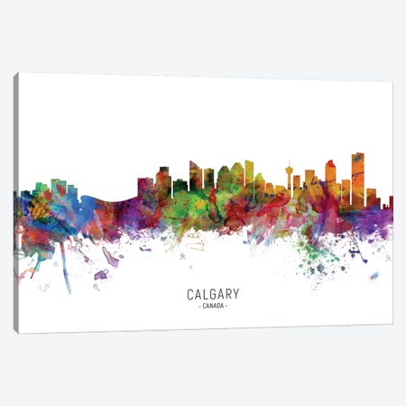 Calgary Canada Skyline Canvas Print #MTO2139} by Michael Tompsett Canvas Art