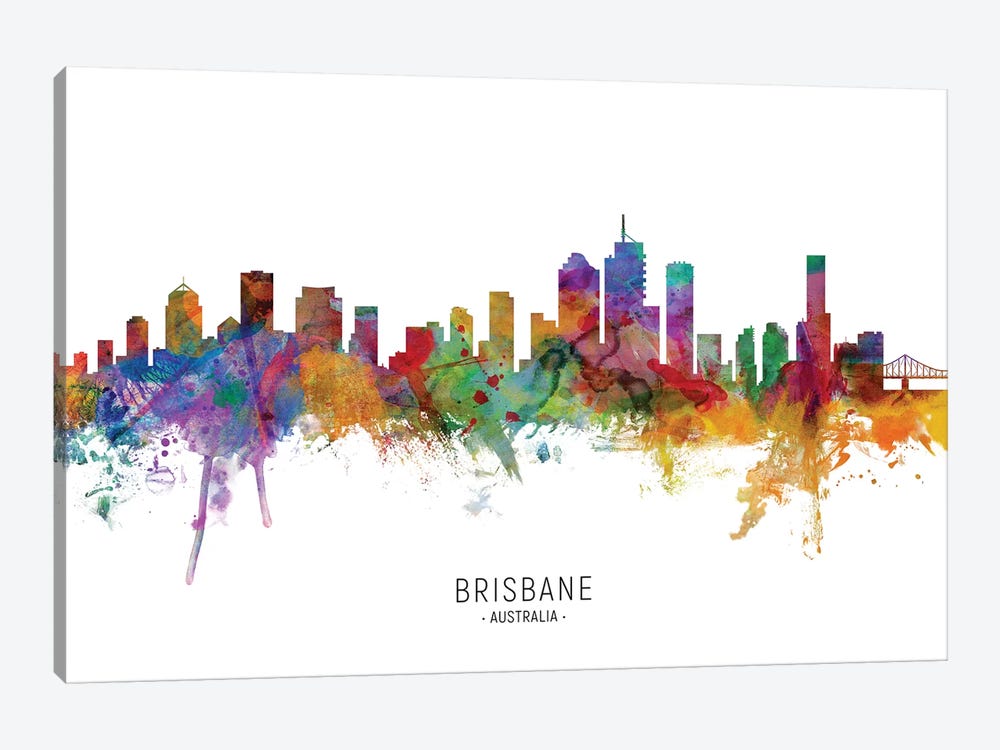 Brisbane Australia Skyline by Michael Tompsett 1-piece Art Print