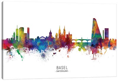 Basel Switzerland Skyline Canvas Art Print - Switzerland Art