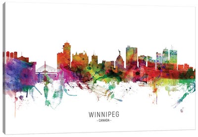 Winnipeg Canada Skyline Canvas Art Print