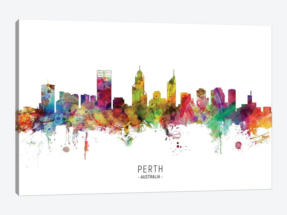 Perth Australia Skyline by Michael Tompsett 1-piece Art Print