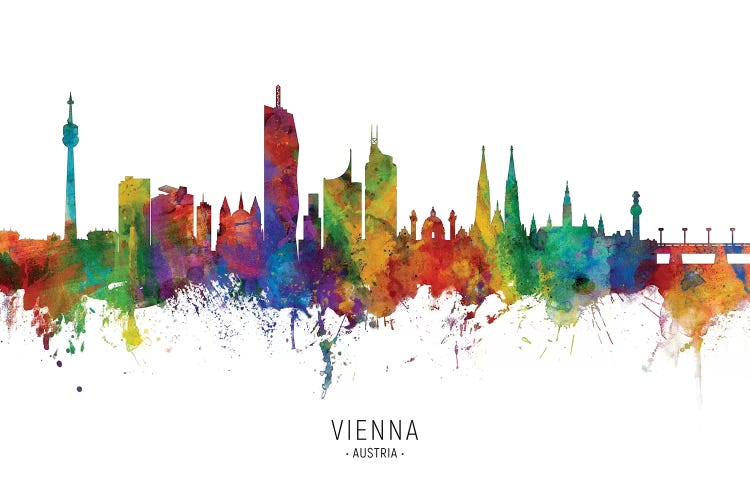 Vienna Austria Skyline by Michael Tompsett wall art