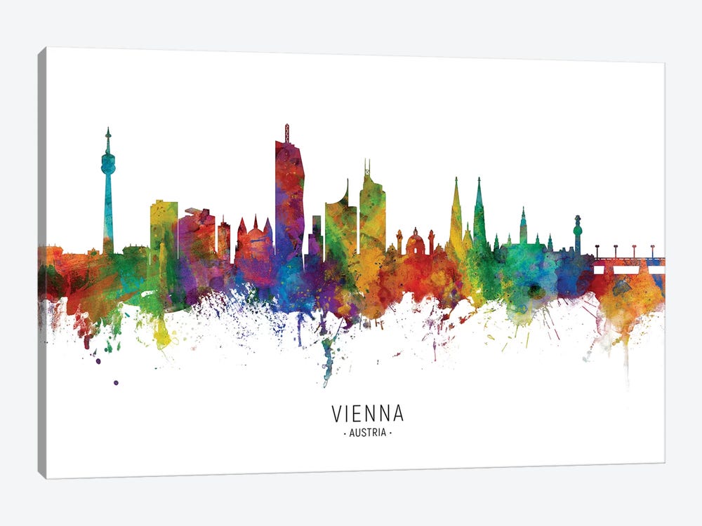 Vienna Austria Skyline by Michael Tompsett 1-piece Canvas Art
