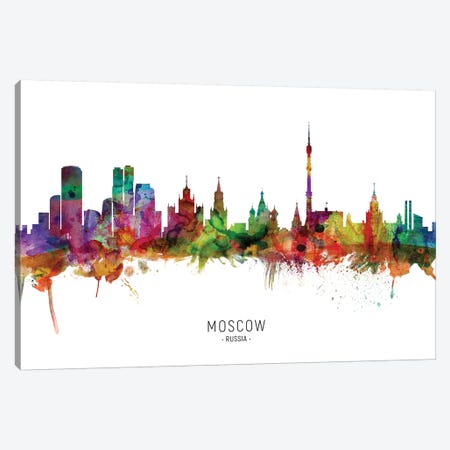 Moscow Russia Skyline Canvas Print #MTO2147} by Michael Tompsett Canvas Artwork
