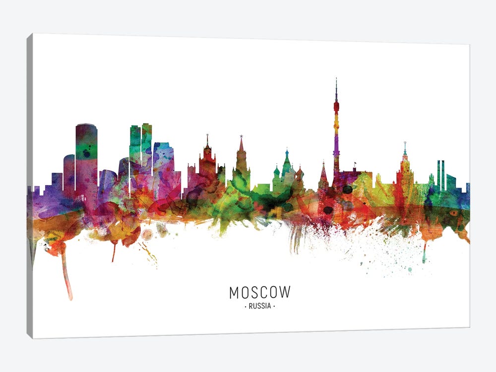 Moscow Russia Skyline by Michael Tompsett 1-piece Canvas Art Print
