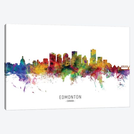 Edmonton Canada Skyline Canvas Print #MTO2148} by Michael Tompsett Canvas Art Print