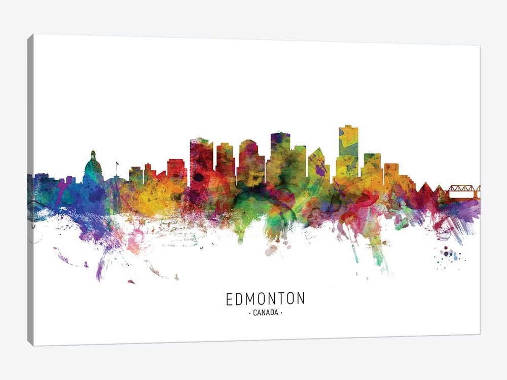 Edmonton Canada Skyline by Michael Tompsett 1-piece Canvas Artwork