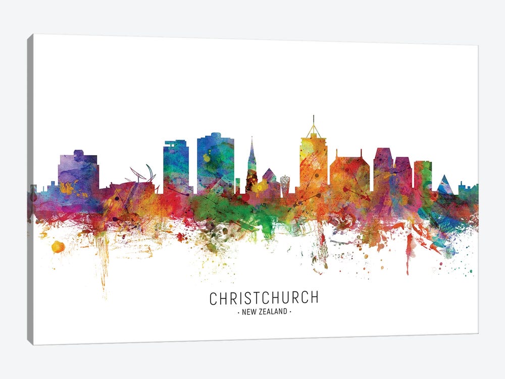 Christchurch New Zealand Skyline by Michael Tompsett 1-piece Canvas Print