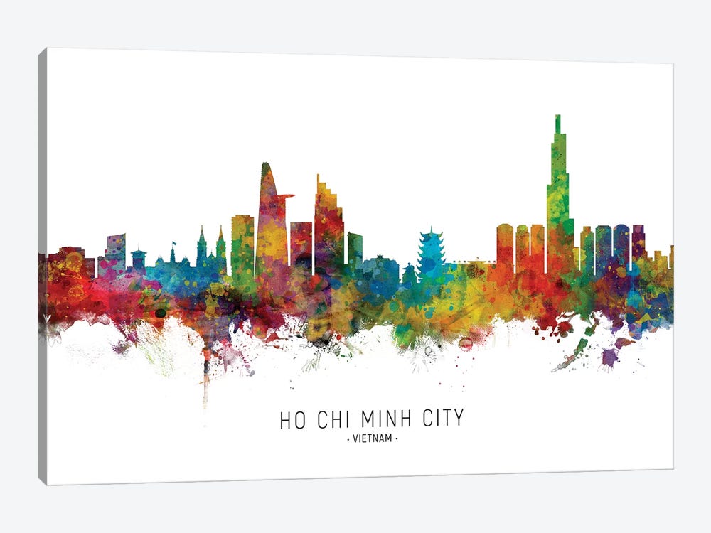 Ho Chi Minh City Vietnam Skyline Name by Michael Tompsett 1-piece Art Print