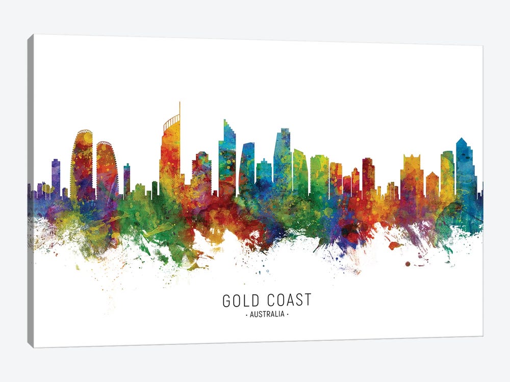 Gold Coast Australia Skyline by Michael Tompsett 1-piece Canvas Art