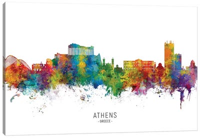 Athens Greece Skyline Canvas Art Print - Greece Art