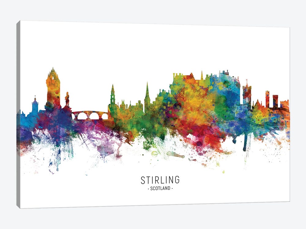 Stirling Scotland Skyline by Michael Tompsett 1-piece Canvas Artwork