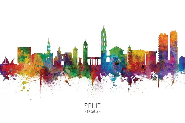 Michael Tompsett: Split Croatia Skyline by Michael Tompsett