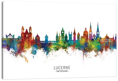 Lucerne Switzerland Skyline Canvas Art Print - Switzerland Art