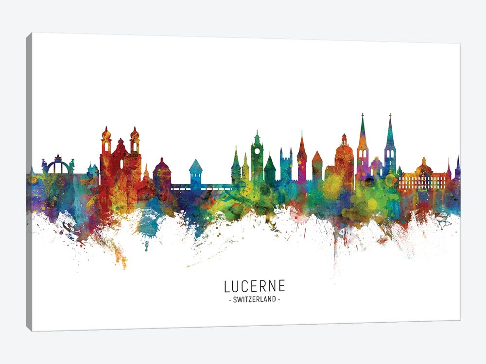 Lucerne Switzerland Skyline by Michael Tompsett 1-piece Canvas Art Print