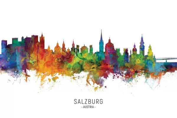 Austria: Salzburg Austria Skyline by Michael Tompsett