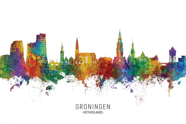 Netherlands: Groningen Netherlands Skyline by Michael Tompsett