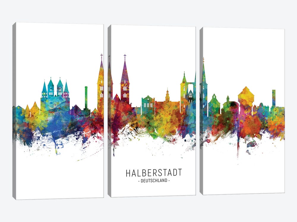 Halberstadt Skyline by Michael Tompsett 3-piece Canvas Art Print